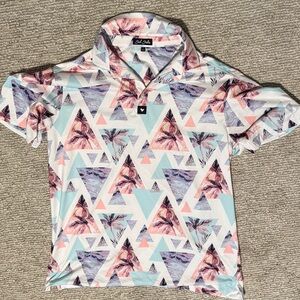 Bad Birdie Vice City Polo - White, Salmon, Blue, purple.